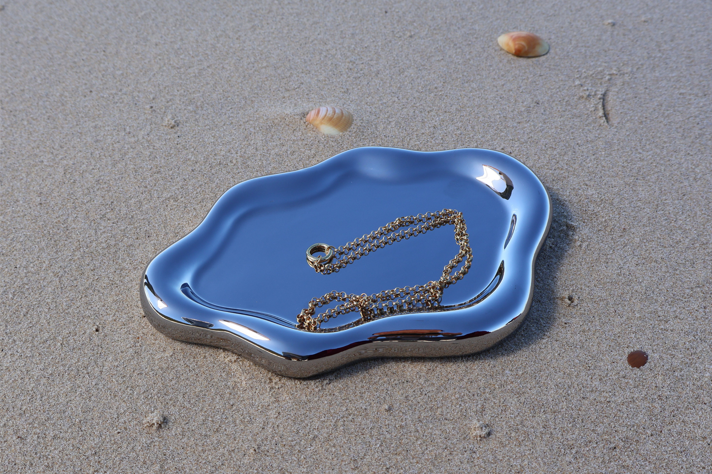 Organic Forms Jewellery Dish in Chrome