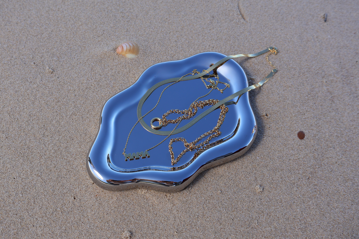 Organic Forms Jewellery Dish in Chrome
