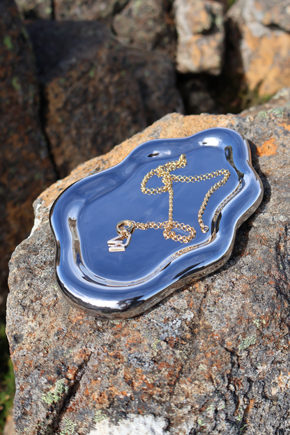 Organic Forms Jewellery Dish in Chrome