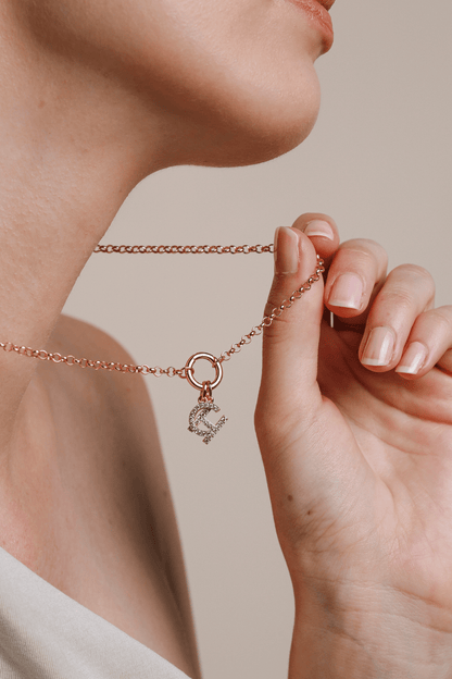 CZ Stadium Letter Pendant